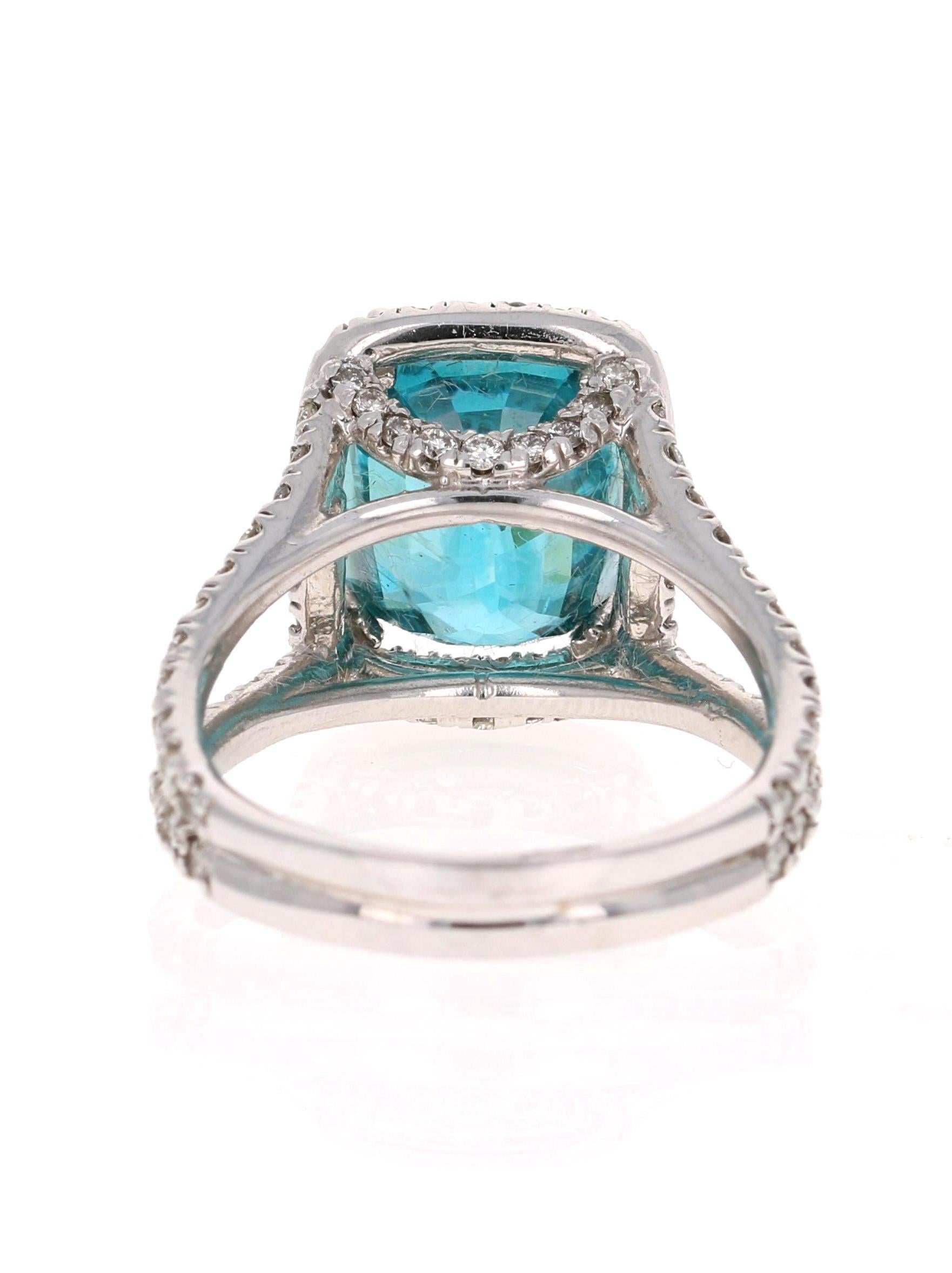 Modern 10.71 Carat Blue Zircon Diamond 14 Karat White Gold Ring