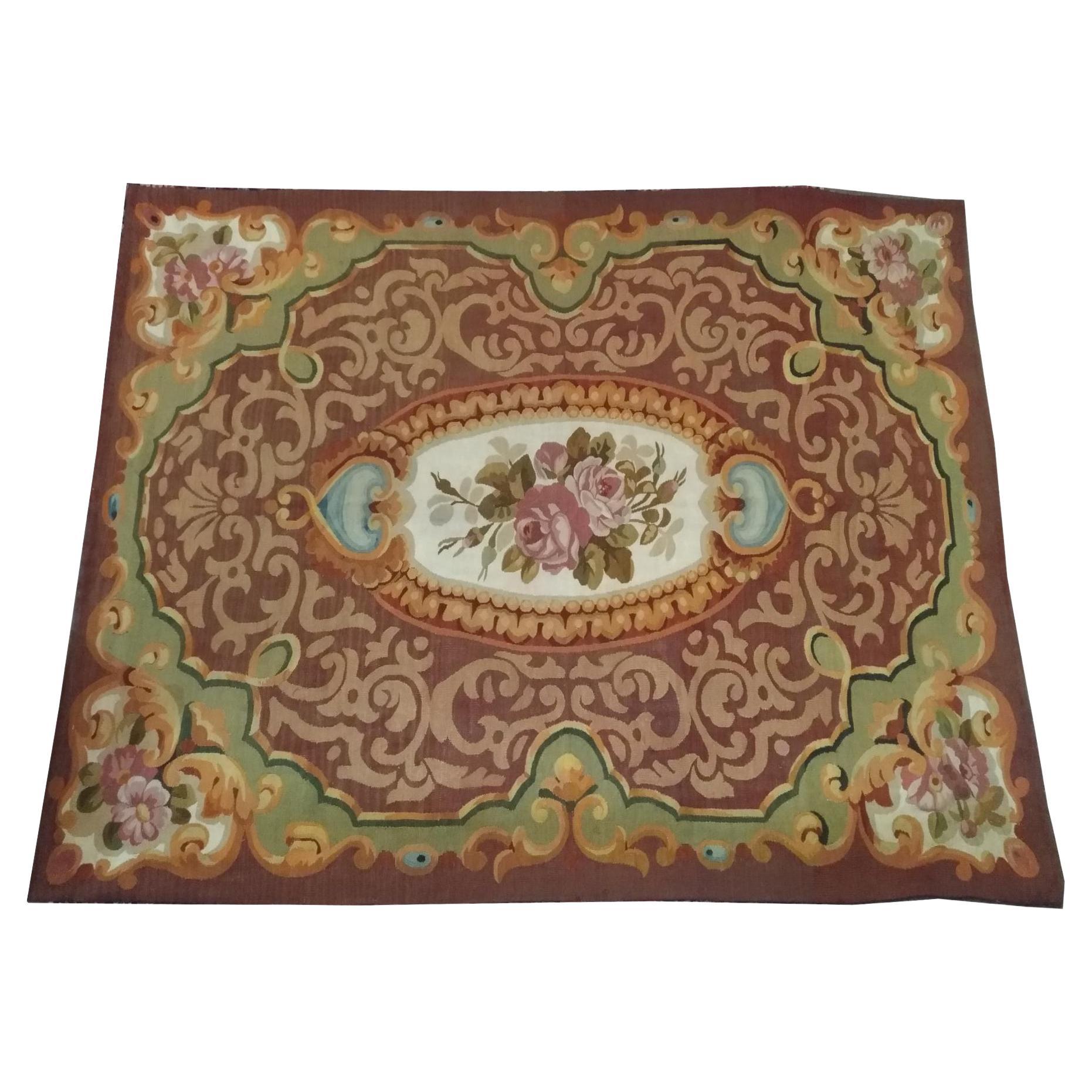1071 -  French Aubusson Rug, Napoleon III, 19th Century For Sale