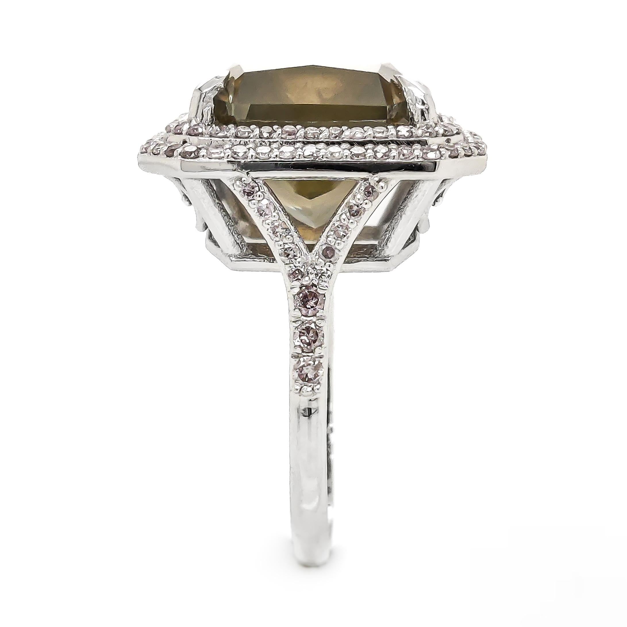 Art Deco 10.72 Carat Total Weight Radiant Cut Diamond Ring IGI Certified 14K White Gold For Sale
