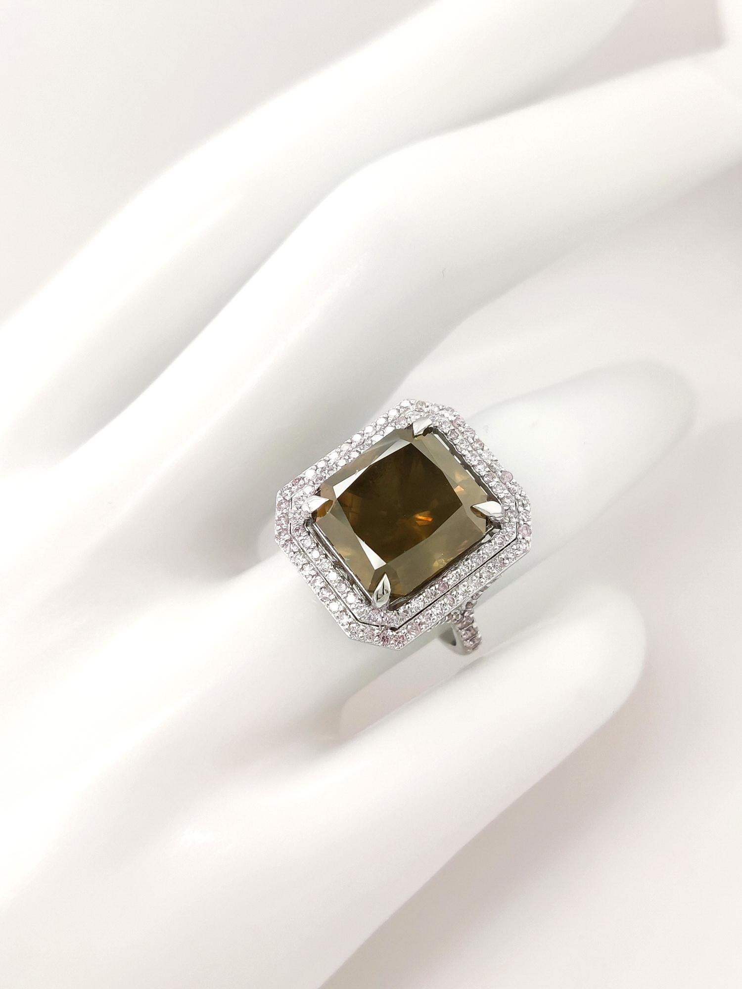 Women's 10.72 Carat Total Weight Radiant Cut Diamond Ring IGI Certified 14K White Gold For Sale