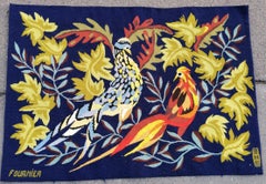 1072 -  Modern Tapestry Around 1980 'the Rooster', Handmade