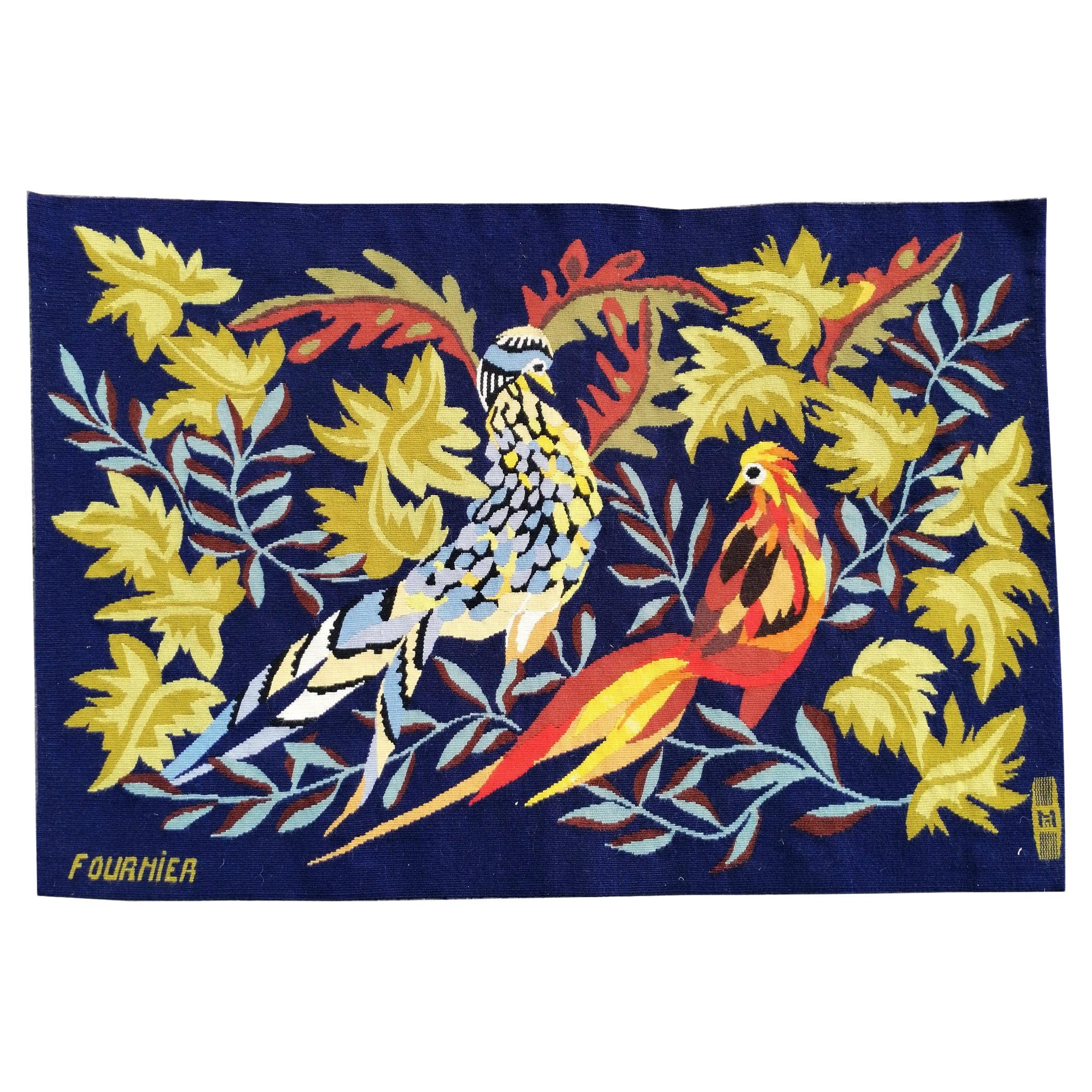 1072 -  Modern Tapestry Around 1980 'the Rooster', Handmade For Sale