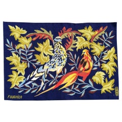 1072 -  Modern Tapestry Around 1980 'the Rooster', Handmade