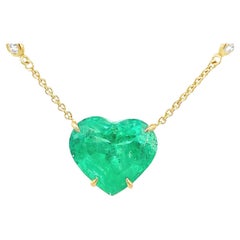 10.72CT Colombian Emerald GIA Certified, 18k yellow gold, Necklace