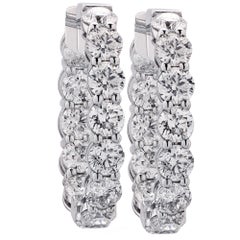 Boucles d'oreilles cerceau en diamant 10::73 carats de Vivid Diamonds