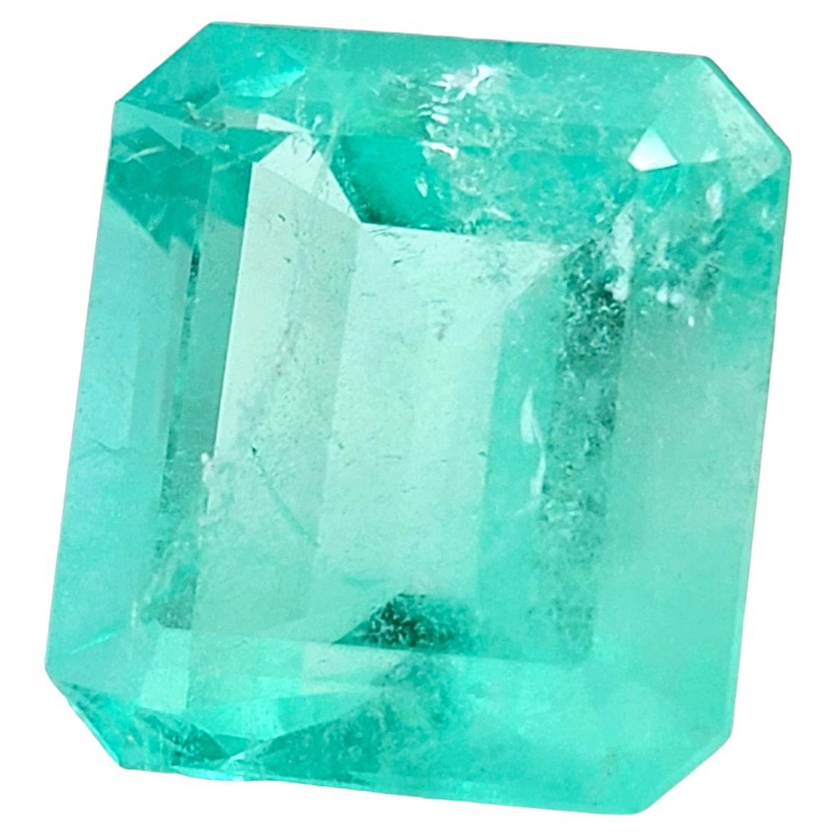 10.74 Carat Loose Radiant Cut Light Green Emerald Gemstone