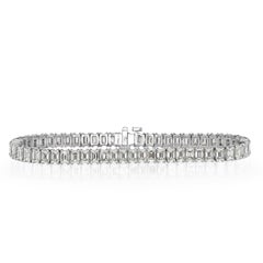 10.74ct Emerald Cut Diamond Tennis Bracelet in 18k White Gold in 7
