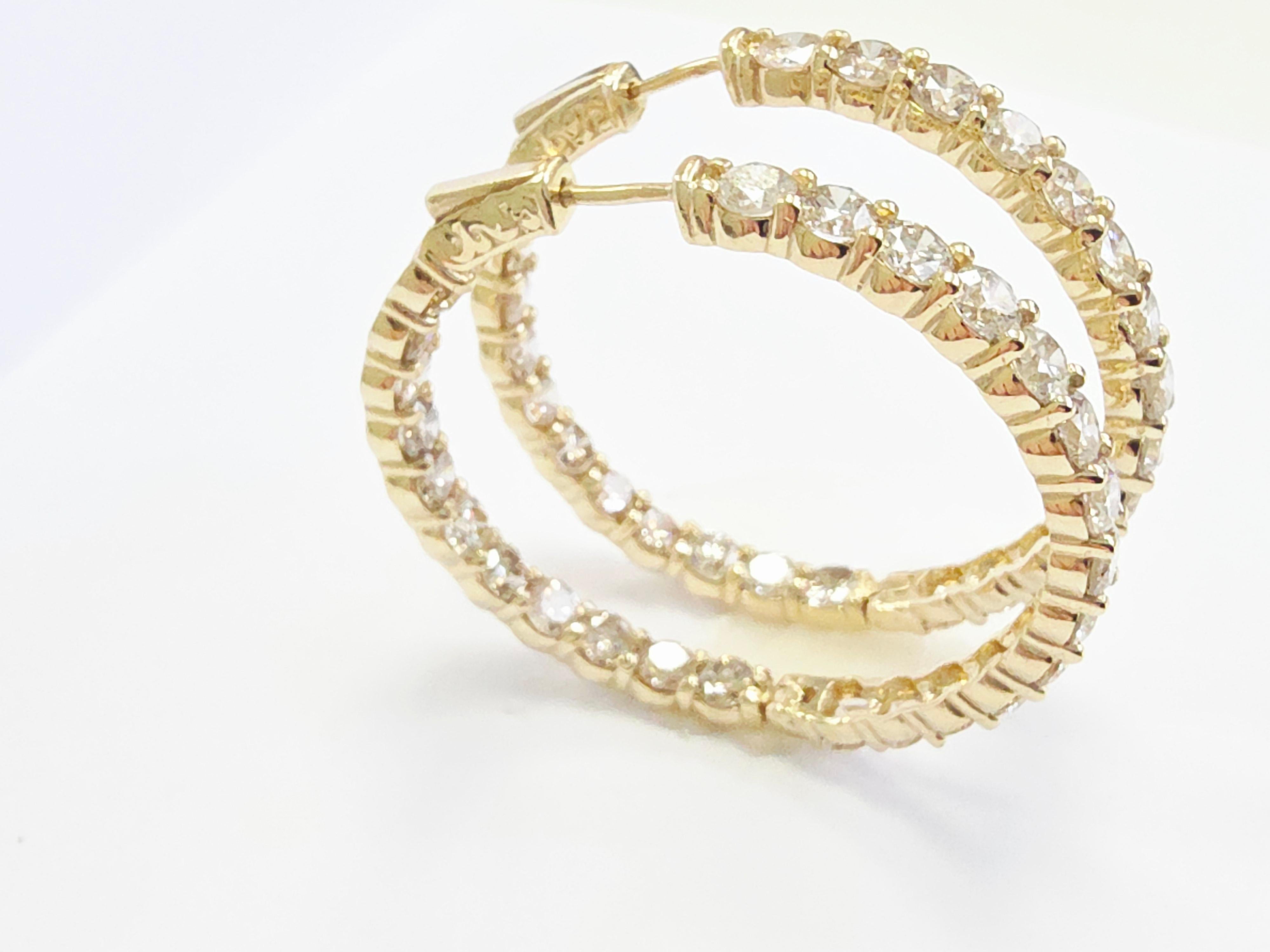 Boucles d'oreilles 10.75 carats diamant or jaune 14 carats Neuf - En vente à Great Neck Plaza, NY