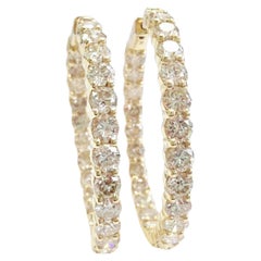 Boucles d'oreilles 10.75 carats diamant or jaune 14 carats