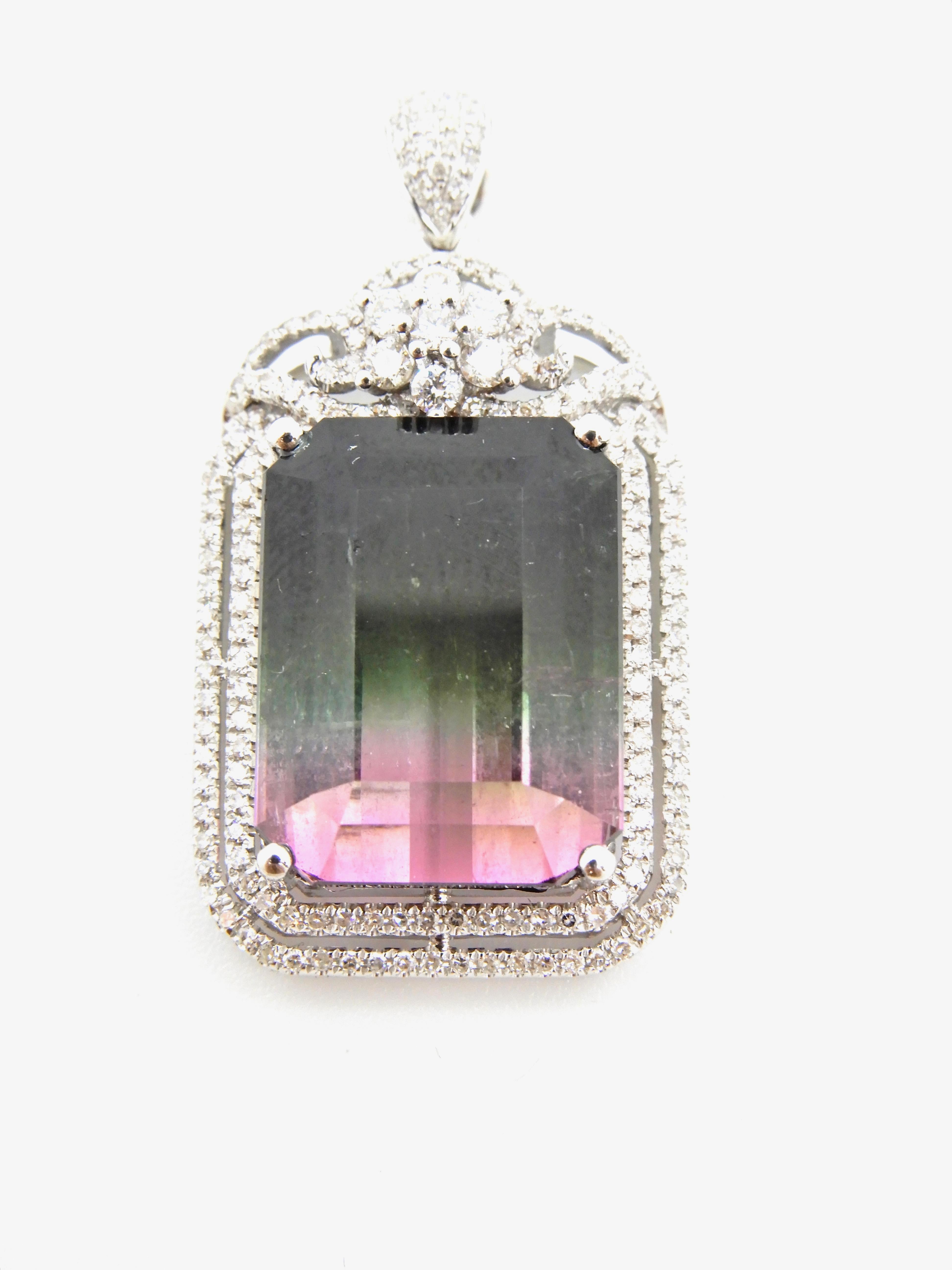 emerald-cut watermelon tourmaline