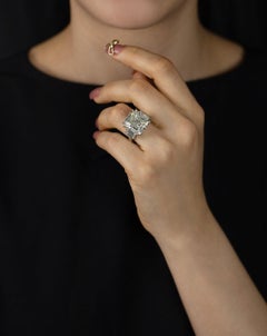 10.75 Carat Emerald Diamond Ring 18K Gold Unparalleled Brilliance