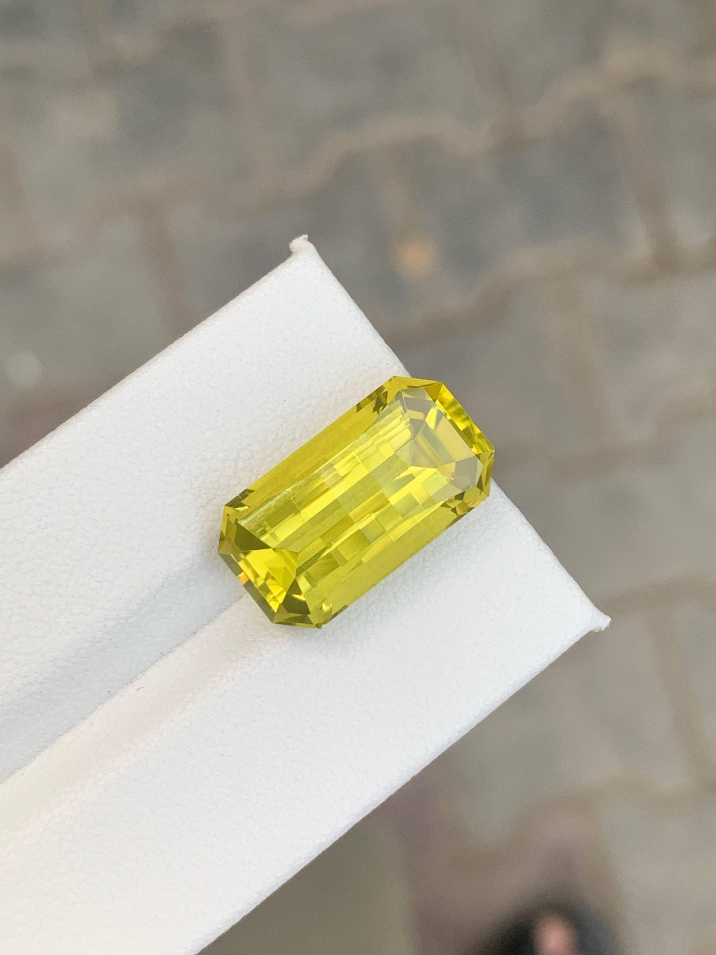 10.75 Carat Natural Loose Faceted Lemon Quartz Stone Pixel Cut Africa Gemstone en vente 4
