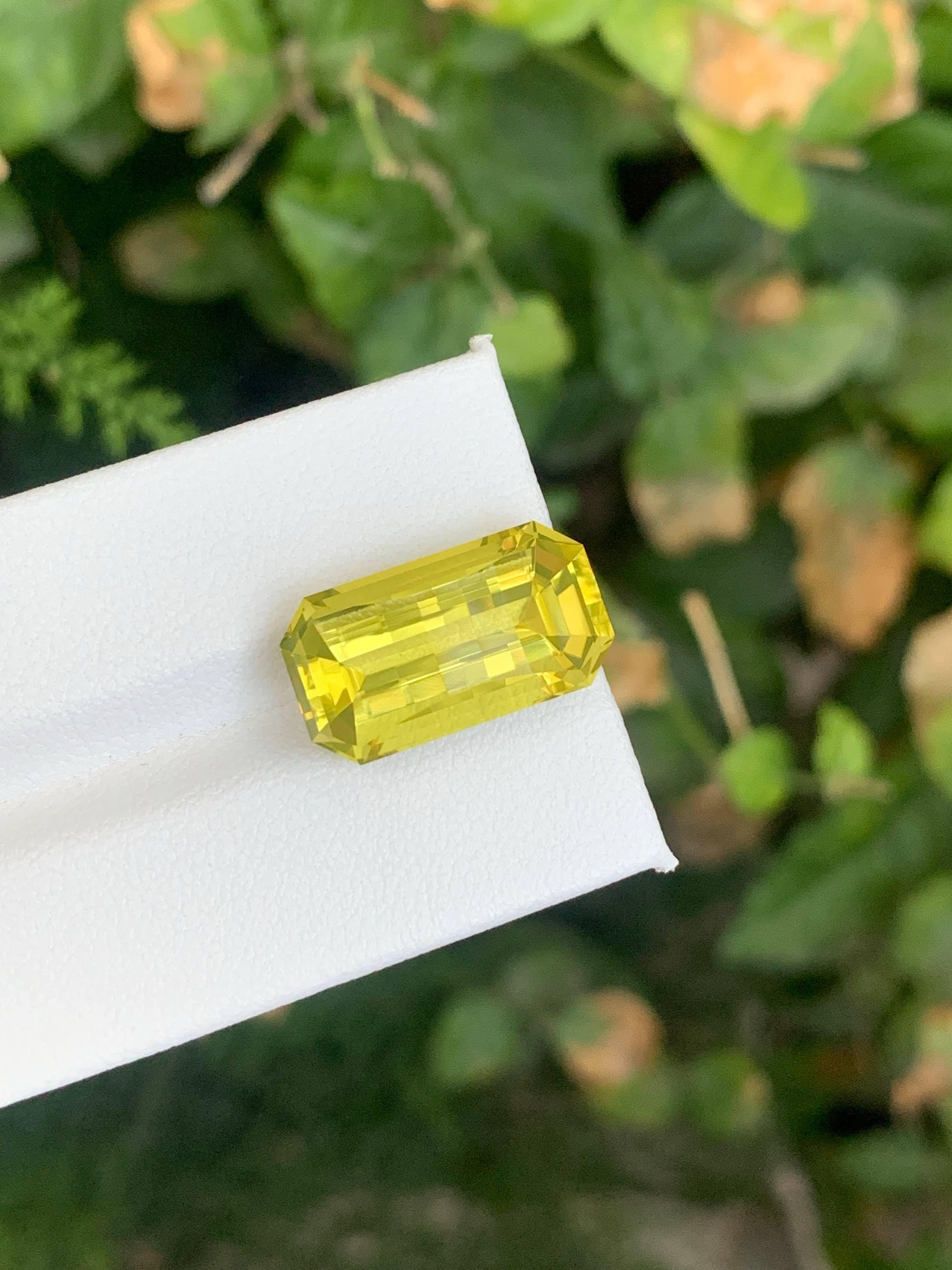 10.75 Carat Natural Loose Faceted Lemon Quartz Stone Pixel Cut Africa Gemstone en vente 5