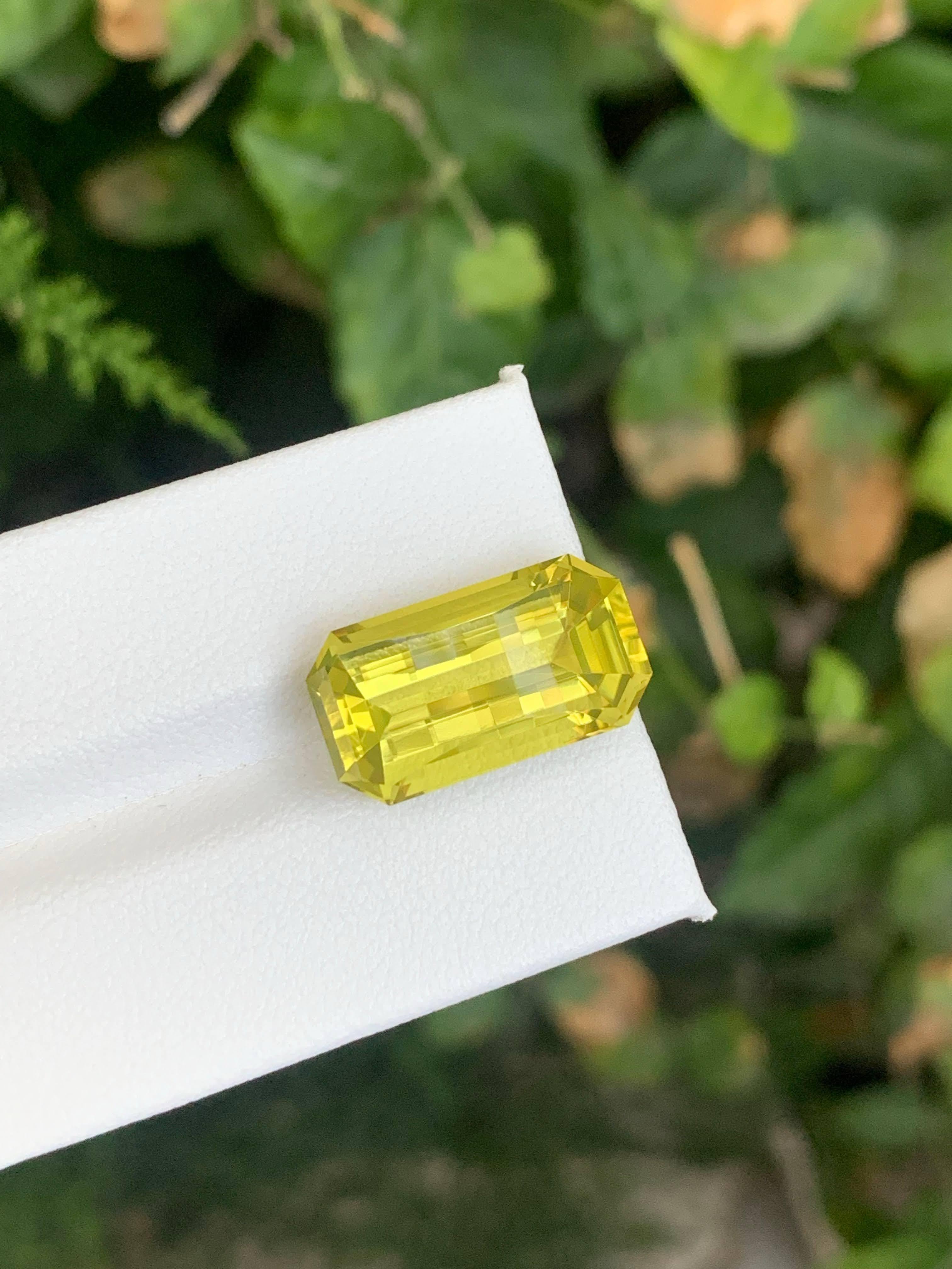 10.75 Carat Natural Loose Faceted Lemon Quartz Stone Pixel Cut Africa Gemstone Neuf - En vente à Bangkok, TH