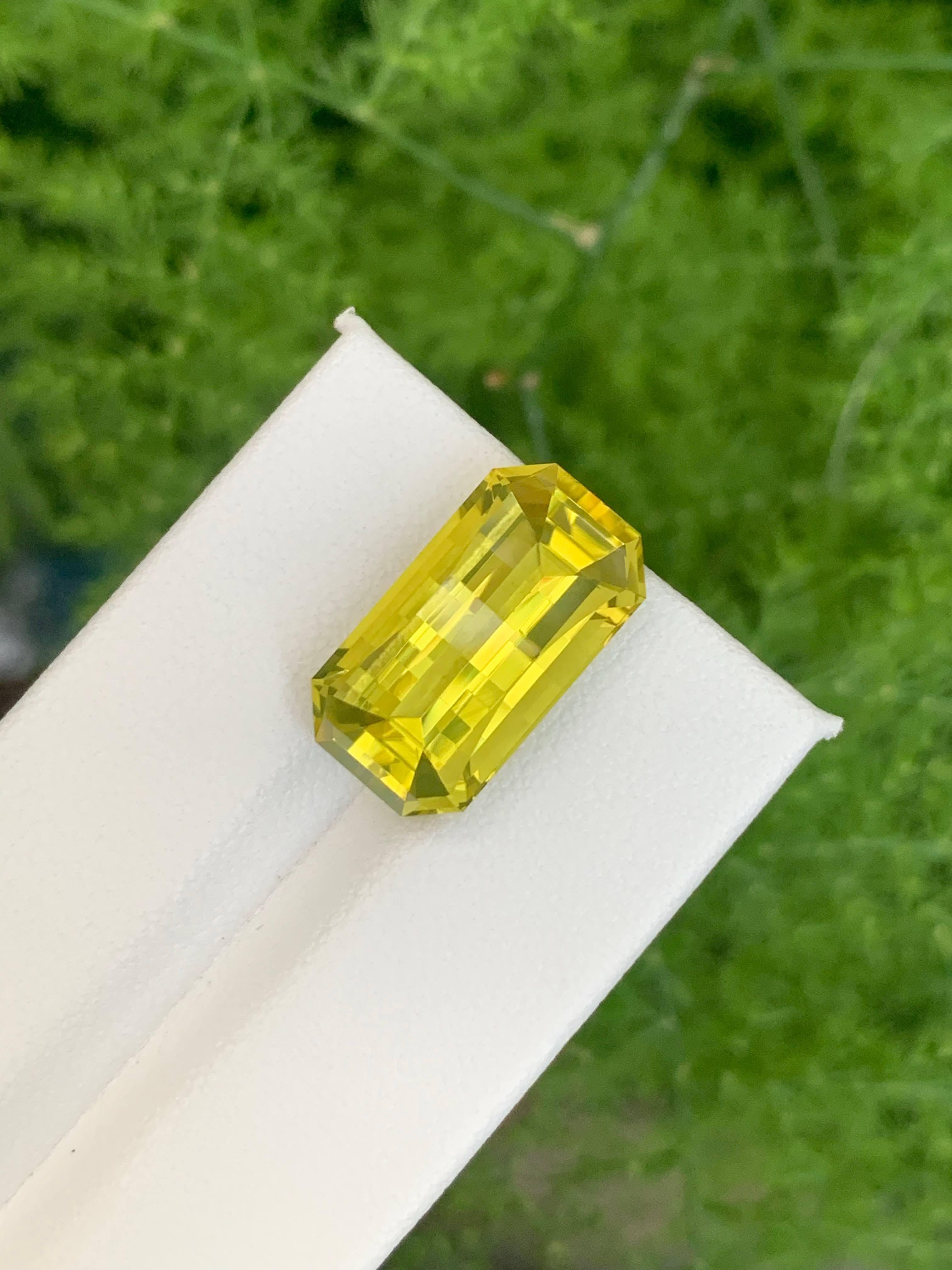 10.75 Carat Natural Loose Faceted Lemon Quartz Stone Pixel Cut Africa Gemstone en vente 2