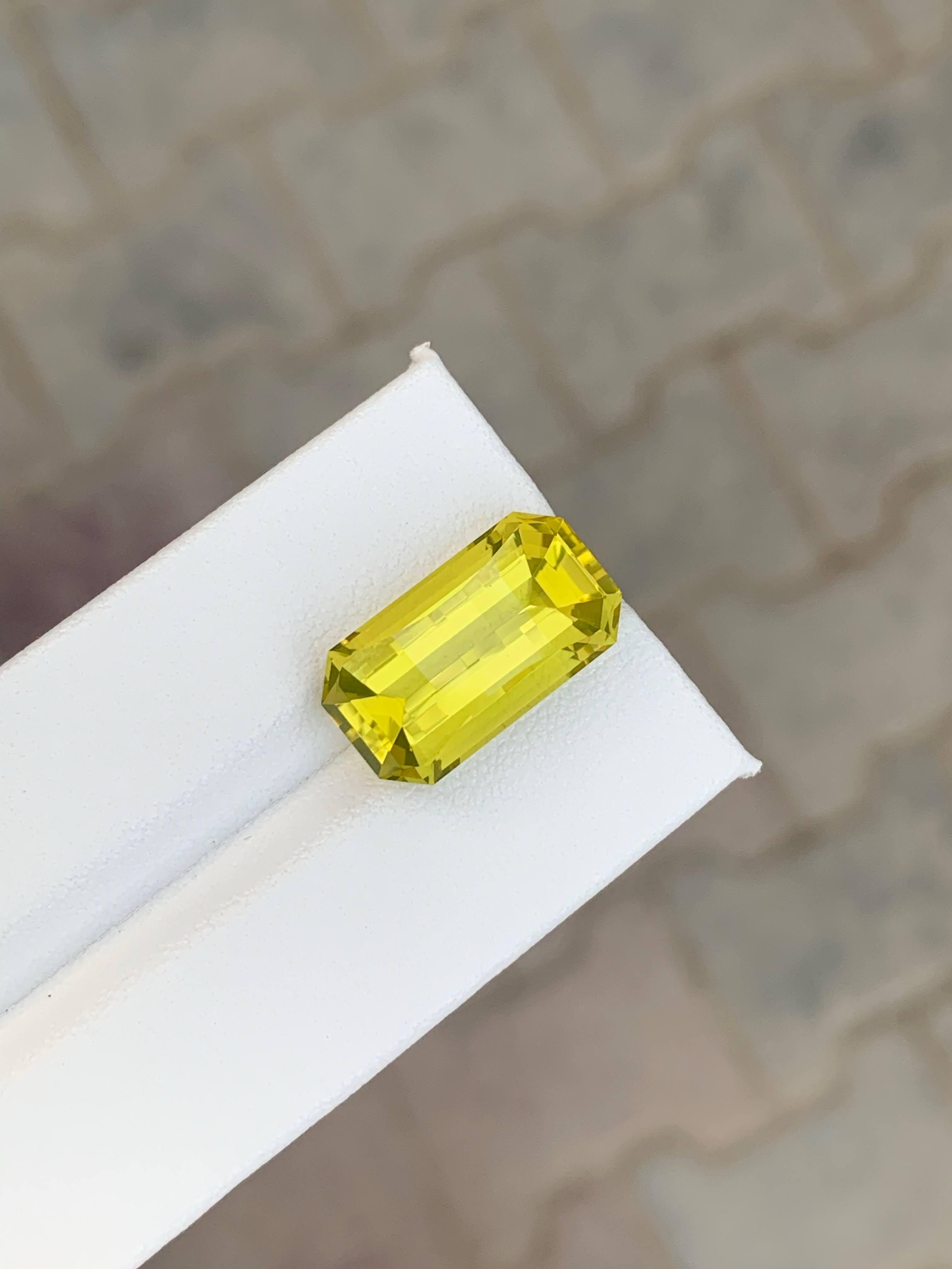10.75 Carat Natural Loose Faceted Lemon Quartz Stone Pixel Cut Africa Gemstone en vente 3