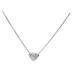 10.76 Carat Heart Shape I I1 Diamond 18 Karat White Gold Pendant Necklace