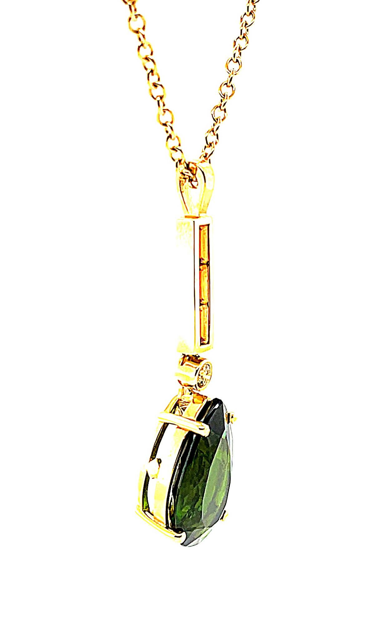 citrine and emerald necklace