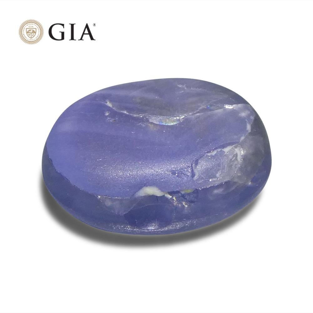 10.77ct Oval Cabochon Blue Sapphire GIA Certified For Sale 7