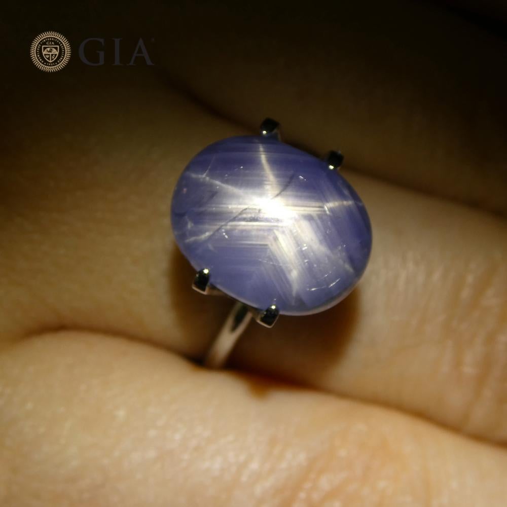 10.77ct Oval Cabochon Blue Sapphire GIA Certified For Sale 1
