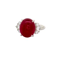 10.78 Carat Burmese Ruby Diamond Platinum Ring, GIA Certified