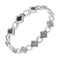 Dilamani 10.78 Carat Sapphire Diamond Gold Bracelet