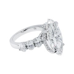 10.78 Carat Marquise Diamond Ring Brilliant White 18K Gold Grand Palais Radiance