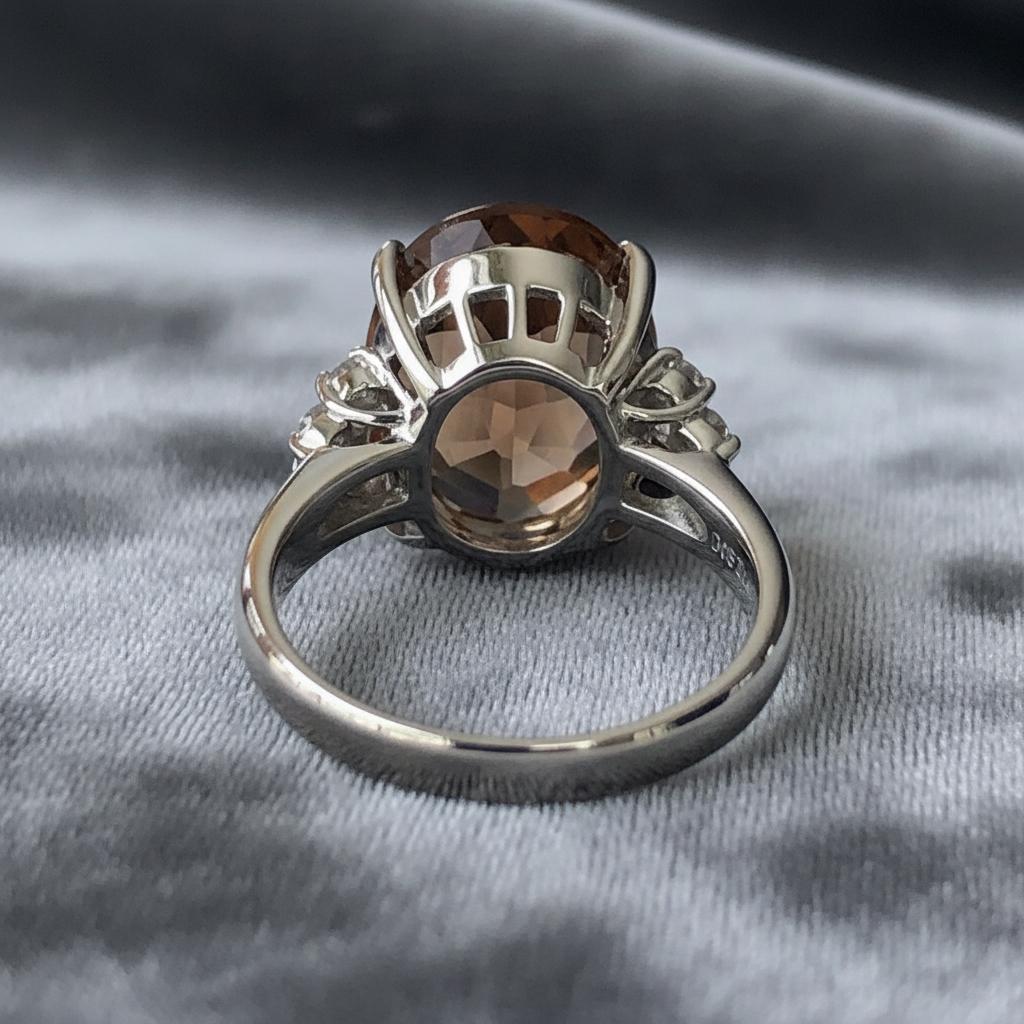 Platinring mit 10,78 Karat natürlichem kaiserlichem Topas und Diamant im Nachlass im Angebot 5