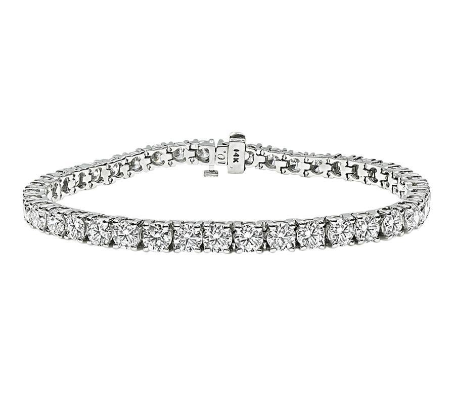 Pulsera de tenis con diamantes de 10,78 ct Corte redondo en venta