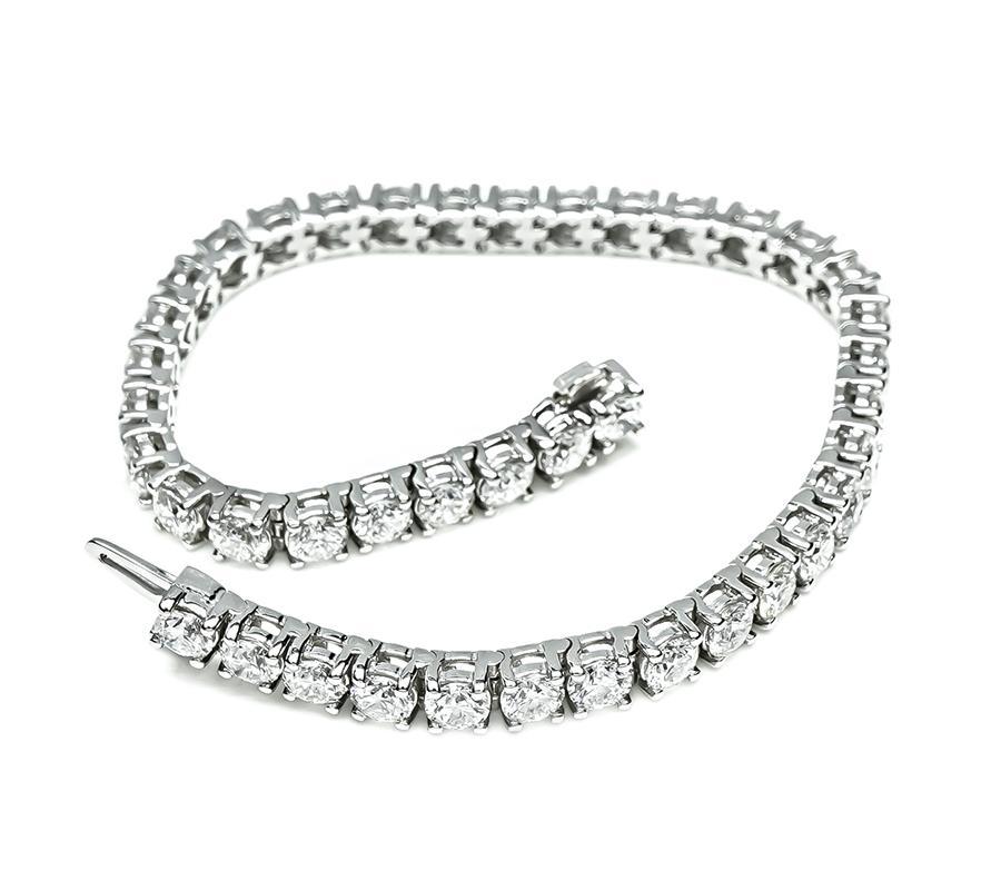 Pulsera de tenis con diamantes de 10,78 ct en Bueno estado para la venta en New York, NY