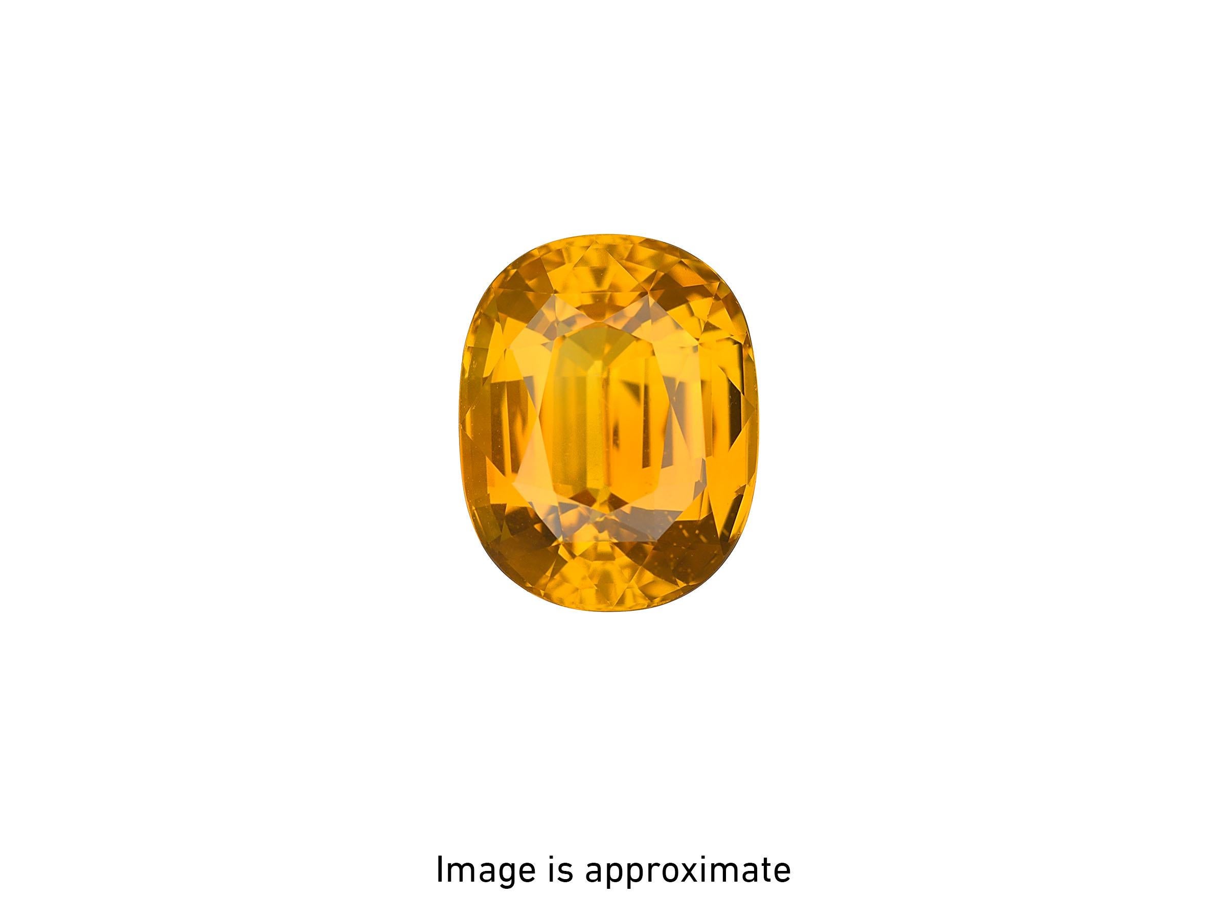 Modern 10.78ct Yellow Sapphire ring. GIA certified. For Sale
