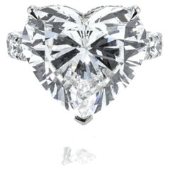 10.79 Carat Heart Shape Diamond Ring 18K Gold Unparalleled Brilliance