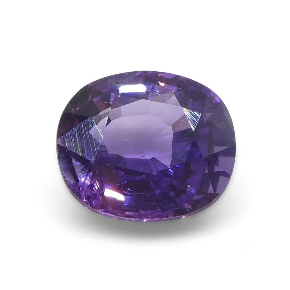 1.07ct Cushion Purple Sapphire from Madagascar, Unheated For Sale 4