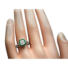 1.07ct Diamond Emerald Engagement Ring
