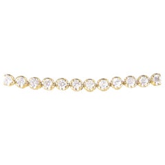 Bracelet tennis à maillons flexibles en or jaune 18 carats et diamants de 1,07 carat
