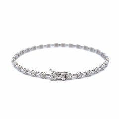 Pulsera Floral de Diamantes 1,07 ct Oro Blanco 18 Quilates