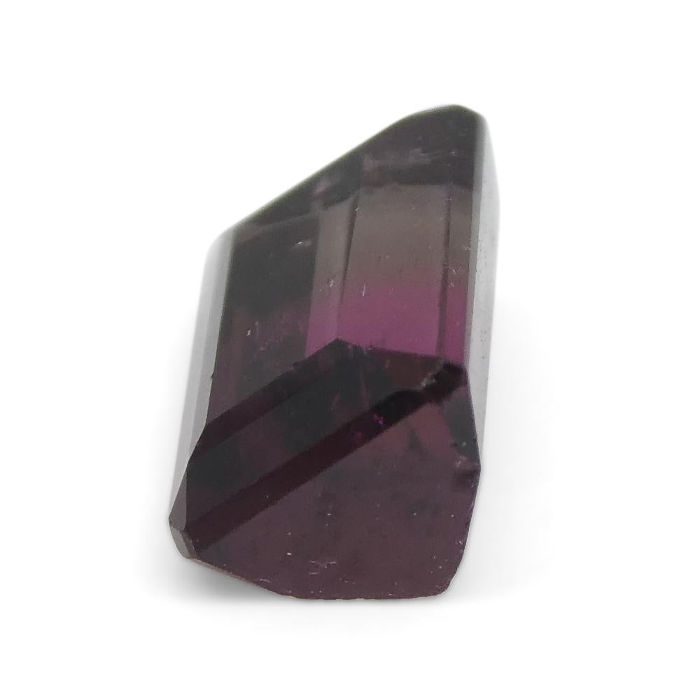 1.07ct Emerald Cut Pink & Purple Bi-Colour Tourmaline from Brazil In New Condition For Sale In Toronto, Ontario