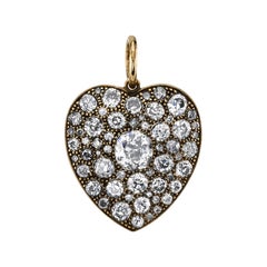 Handcrafted Cobblestone Cushion Cut Diamond Heart Pendant by Single Stone