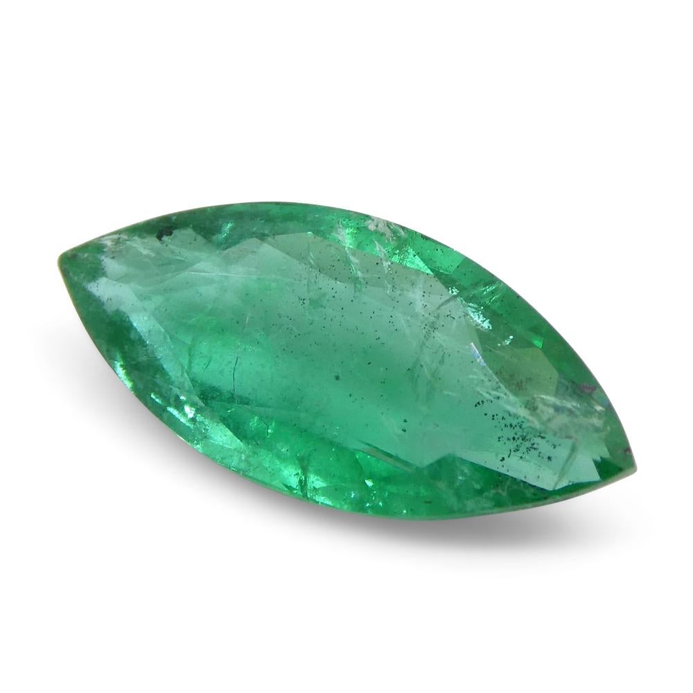 1.07ct Marquise Green Emerald from Colombia For Sale 4