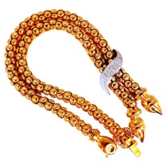 1.07ct Natural Round Diamond Bolo Link Necklace 14kt*