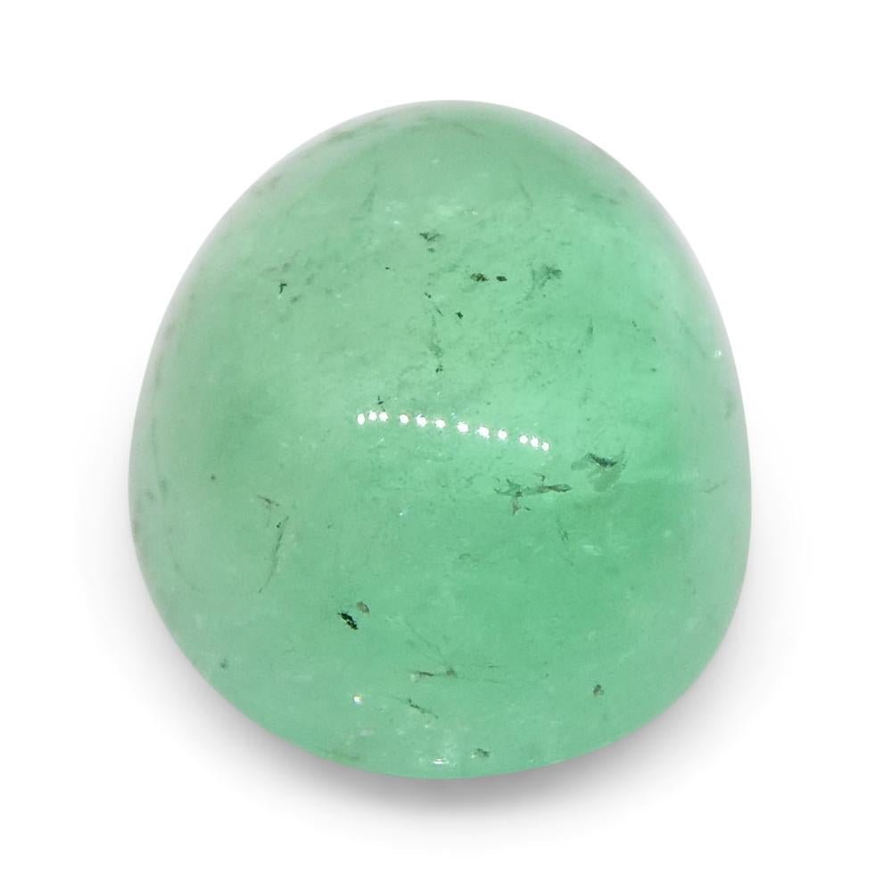 1.07ct Oval Cabochon Green Emerald from Colombia For Sale 5