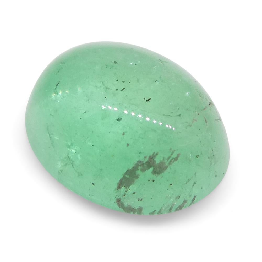 1.07ct Oval Cabochon Green Emerald from Colombia For Sale 6