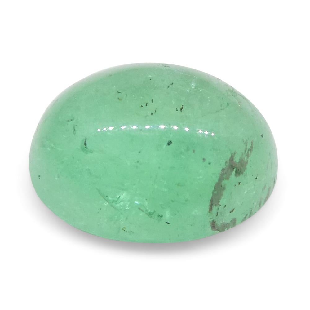 1.07ct Oval Cabochon Green Emerald from Colombia For Sale 7