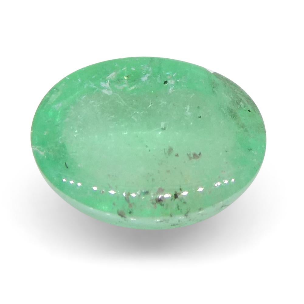 1.07ct Oval Cabochon Green Emerald from Colombia For Sale 8