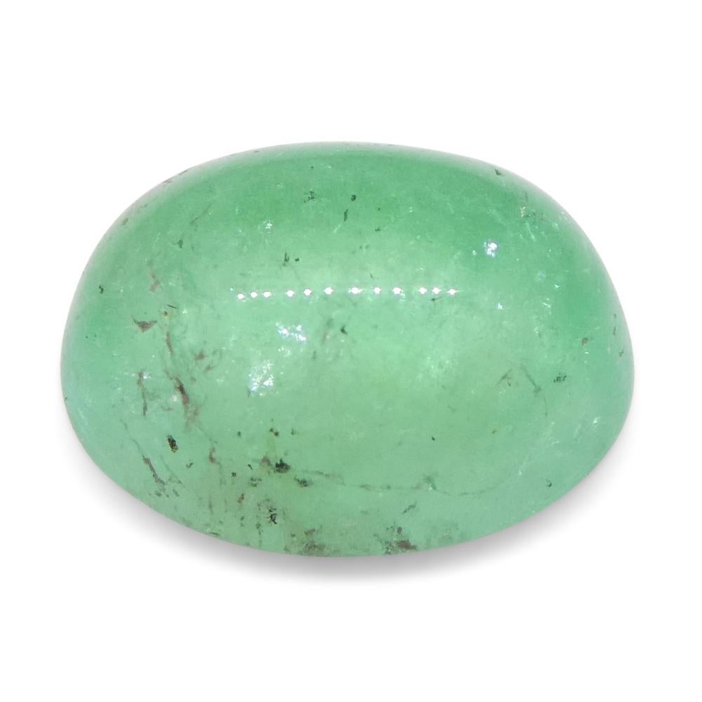 1.07ct Oval Cabochon Green Emerald from Colombia For Sale 10