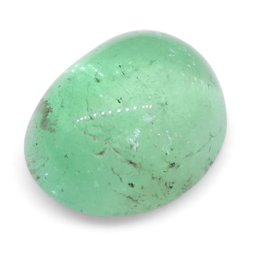 1.07ct Oval Cabochon Green Emerald from Colombia For Sale 11