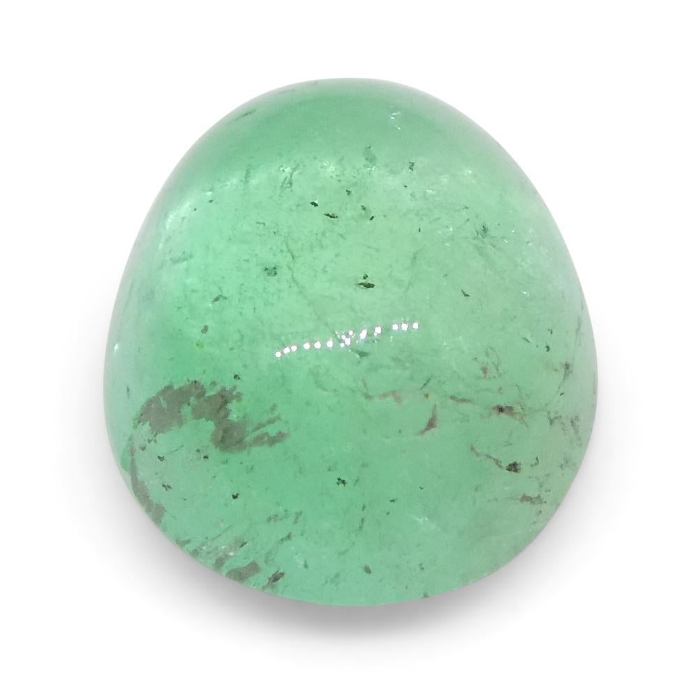 1.07ct Oval Cabochon Green Emerald from Colombia For Sale 12