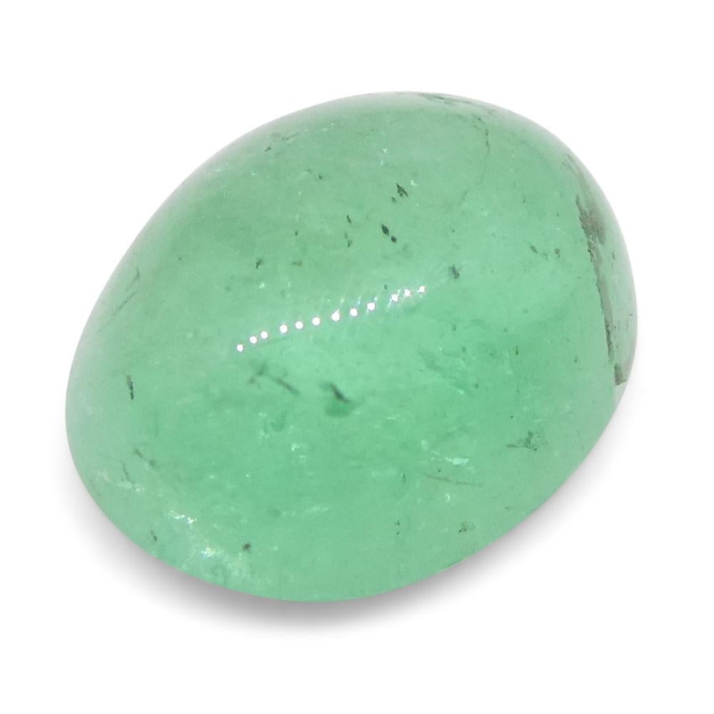 1.07ct Oval Cabochon Green Emerald from Colombia For Sale 13