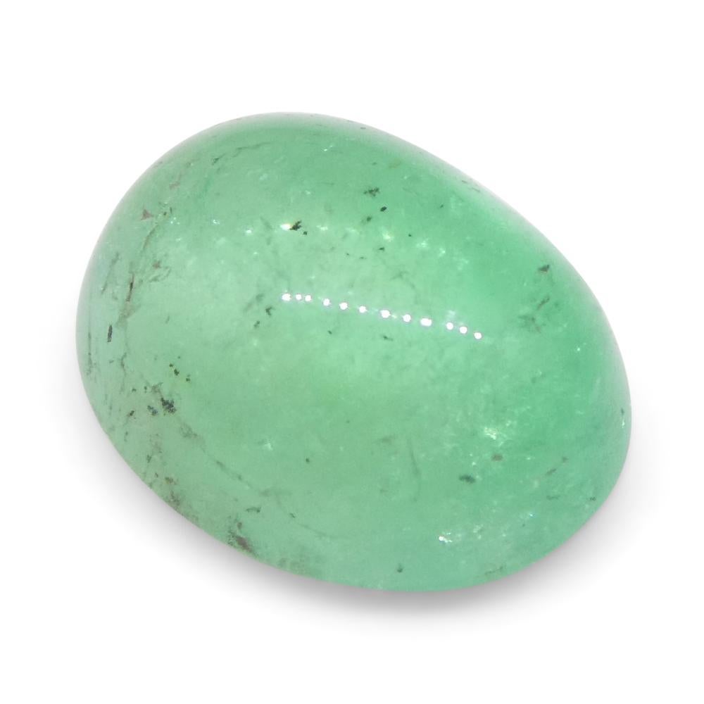 1.07ct Oval Cabochon Green Emerald from Colombia For Sale 14