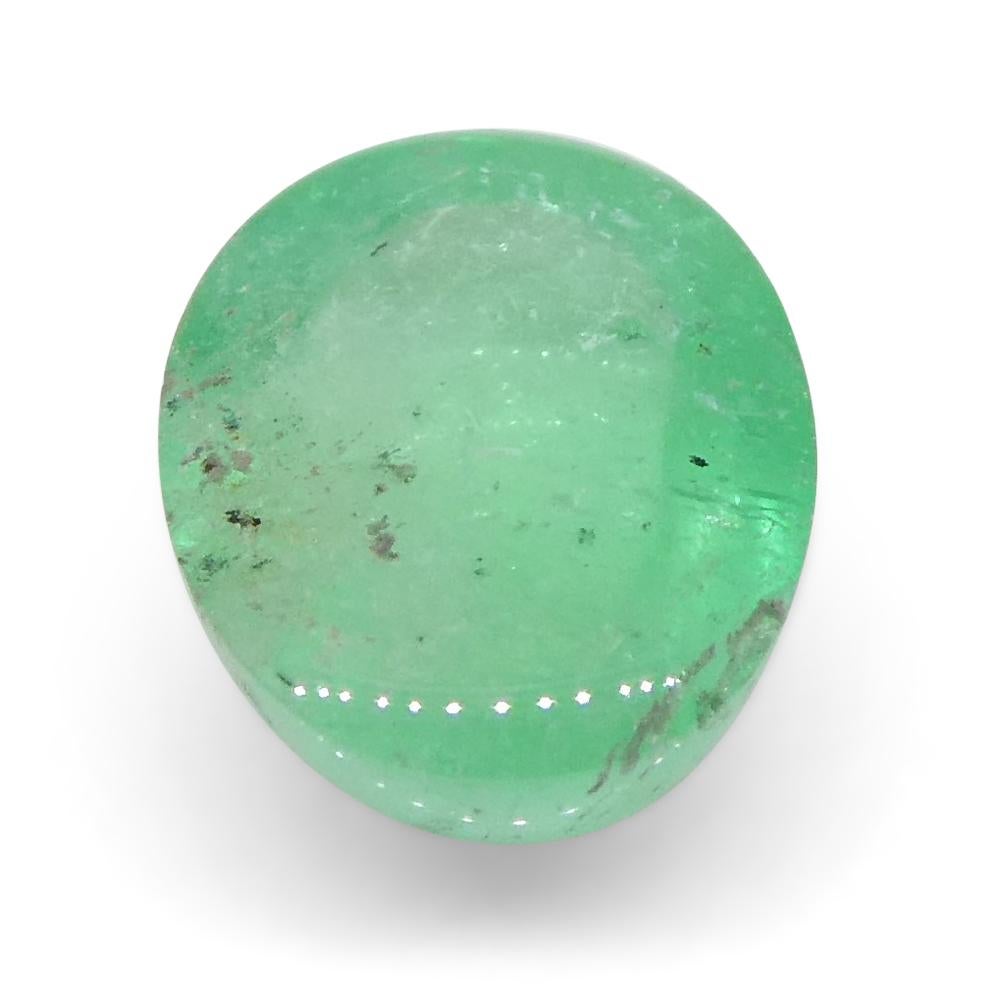 1.07ct Oval Cabochon Green Emerald from Colombia For Sale 15